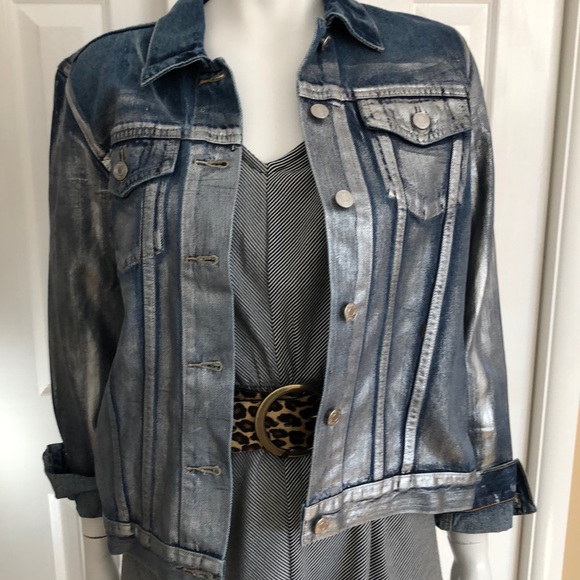 GAP Jackets & Blazers - NWT Gap Denim Jacket with silver coating. Sz M